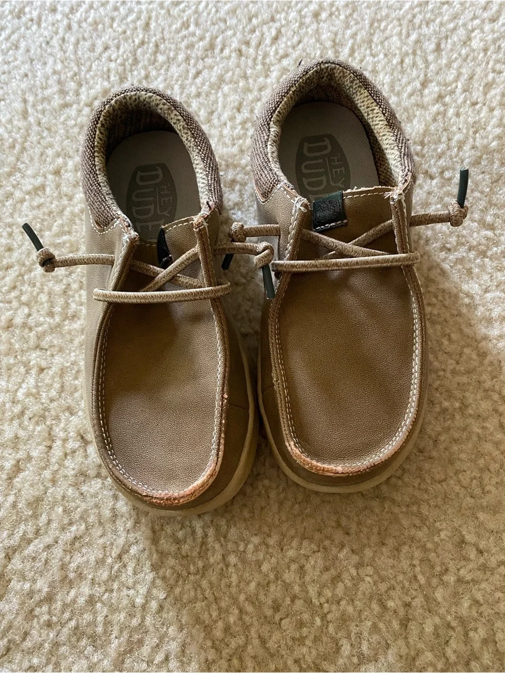 Hey DudeToddlersTan Canvas Boat Shoes